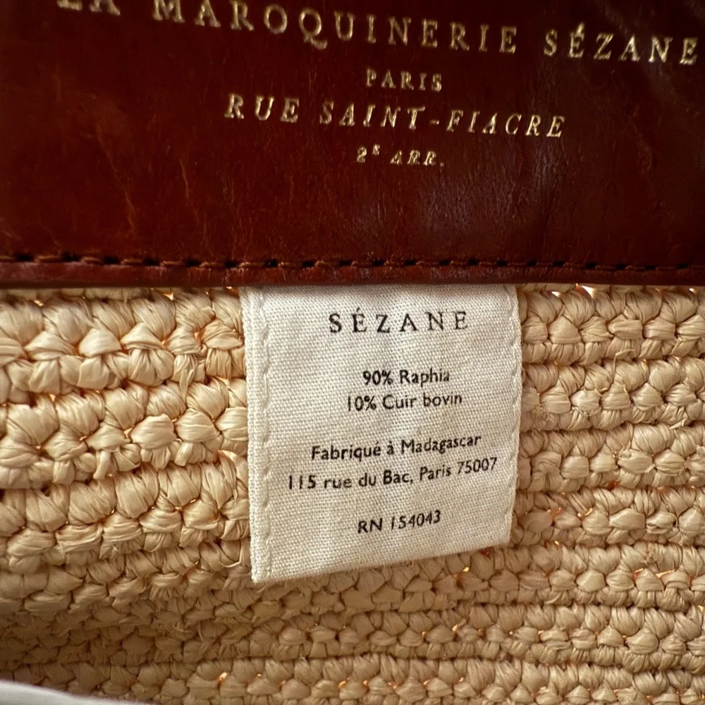 NWT Sezane Cream Woven Shoulder Bag - Picture 6 of 7